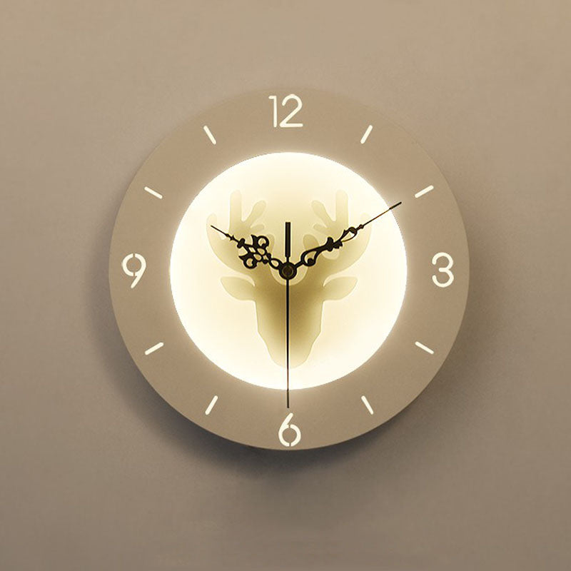 ساعة حائط عصرية بإضاءة ديكور + إضاءة