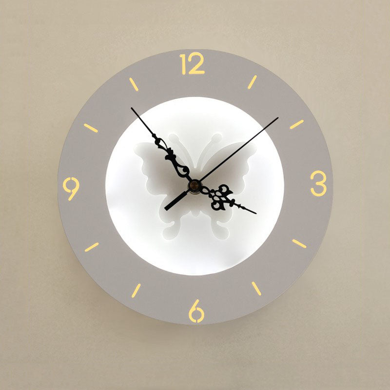 ساعة حائط عصرية بإضاءة ديكور + إضاءة